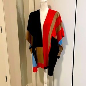 Per Se colorblock open cardigan/shrug size S/M